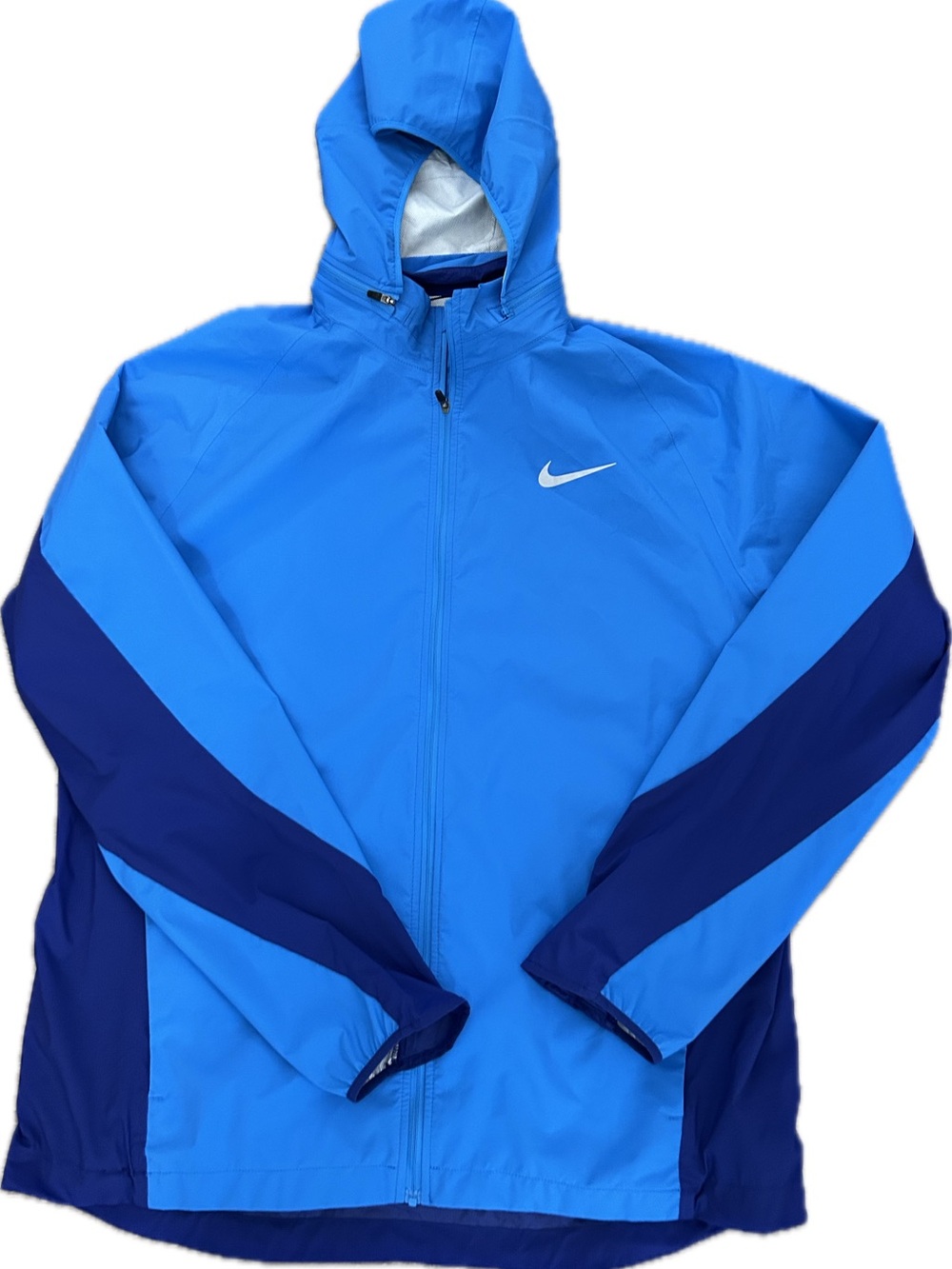 Nike Men’s Light Blue and Navy Hooded Windbreaker Jacket